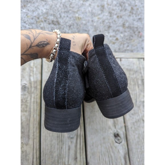 TOMS EUC Deia Black Suede Ankle Zipper Booties Women Size 8.5 - Picture 4 of 8